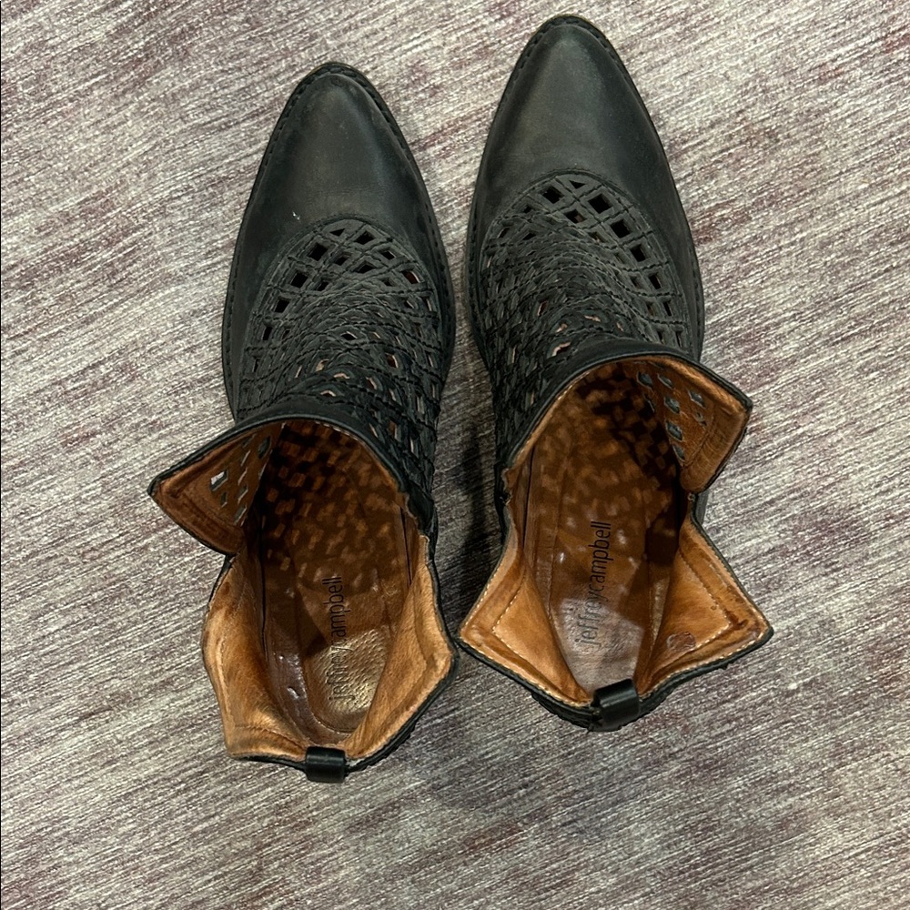 Jeffrey Campbell Black Mesh Ankle Booties - Picture 2 of 4